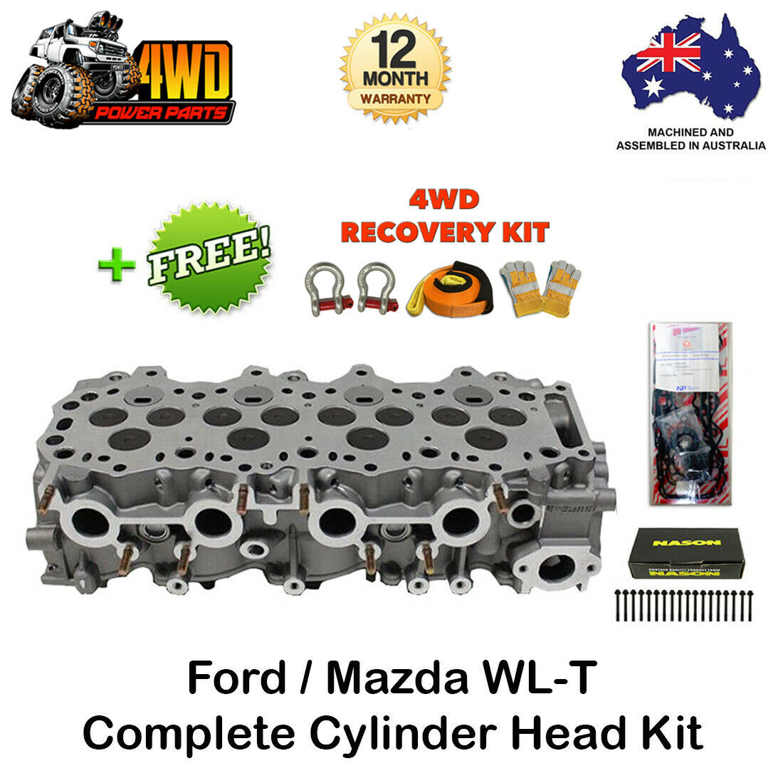 FORD RANGER COURIER MAZDA B2500 2.5 12V SC WL WL-T(1995-2011) HEAD GASKET METAL CARBON MADE BY CGP WL01-10-271 main image 1