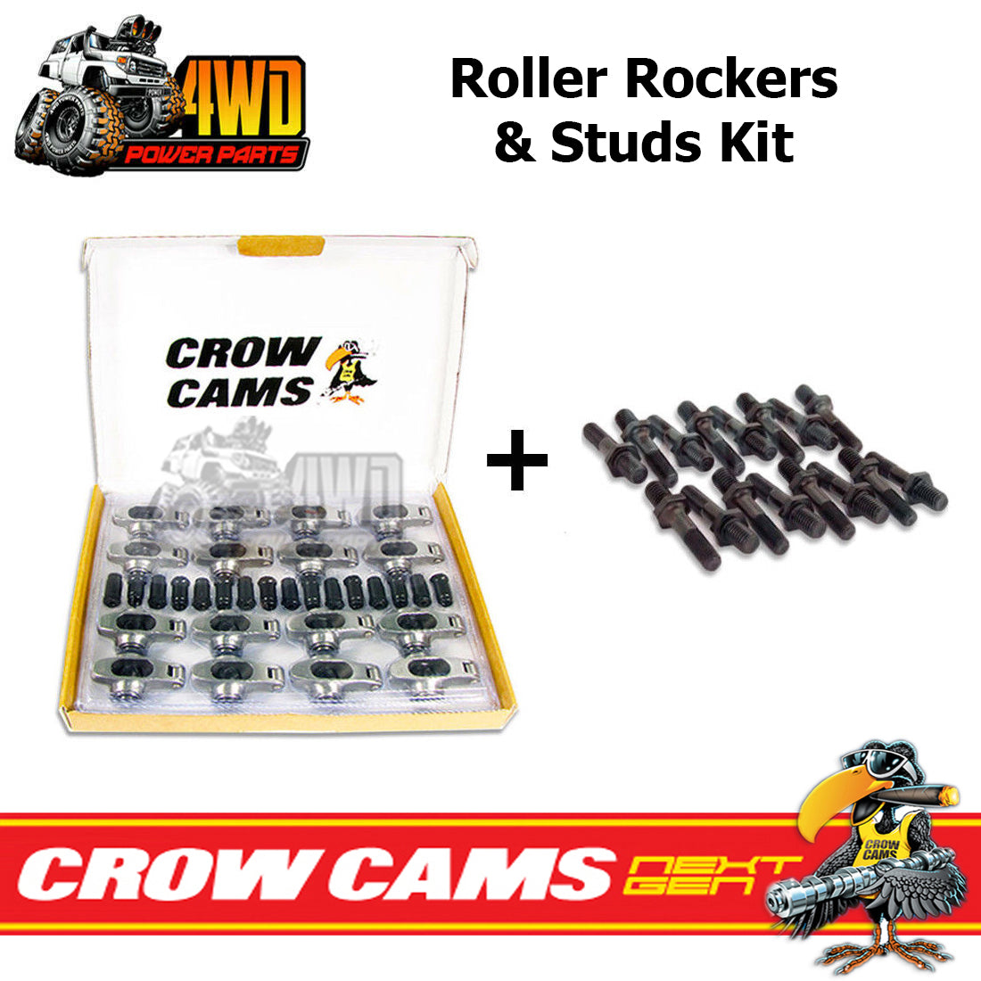 Crow Cams Roller Rockers & Studs Kit 7/16" 1.651 for Holden V8 253 30