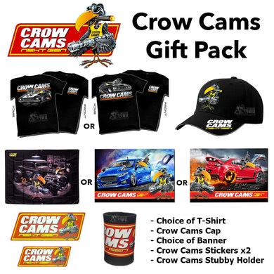 Crow Cams Gift Pack - T-Shirt, Cap, Banner, Stickers + Stubby Holder!