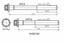 Load image into Gallery viewer, Cylinder Head Bolts Set x18 for Mitsubishi 4M41T Pajero NM NP 4 Cyl 16V NHBS169