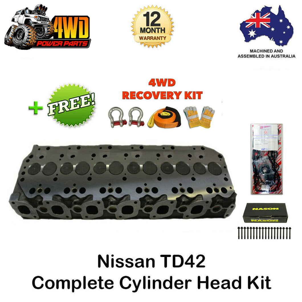 Nissan Patrol GQ GU TD42 Cylinder Head Kit 6 Cyl 12V Diesel w/ VRS Gasket Bolts