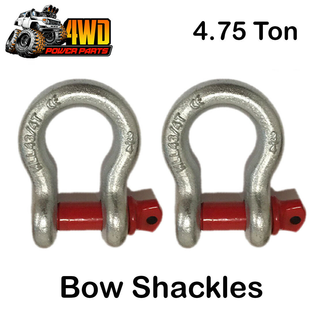 2 PCS Bow Shackles 3/4 Inch WLL 4.75T Ton Rated 4X4 4WD Recovery Off R ...