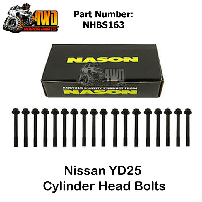 Nissan YD25 Navara D22 D40 Pathfinder Cylinder Head Bolts Set x18 4 Cyl NHBS163